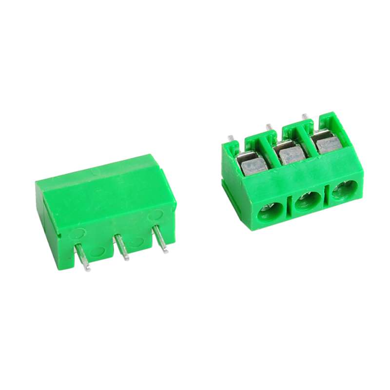 Vue de dessus du bornier KF301 3P à pas de 5.0 mm